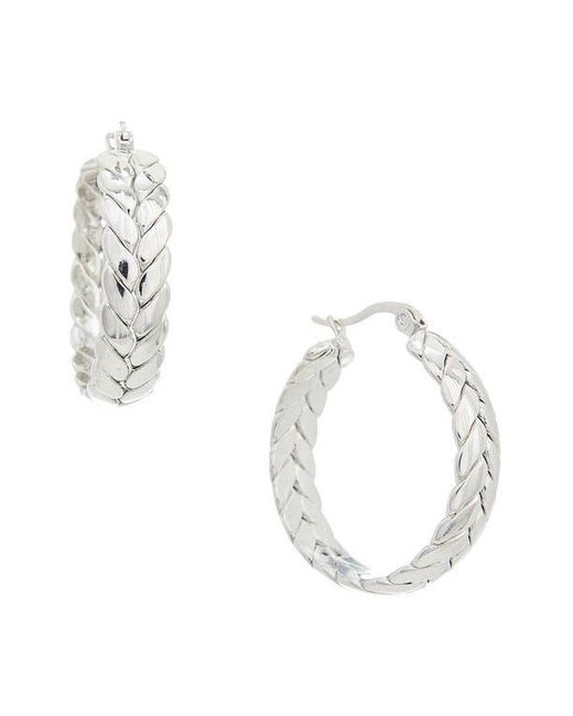 Juvell Metallic Braid Texture Hoop Earrings