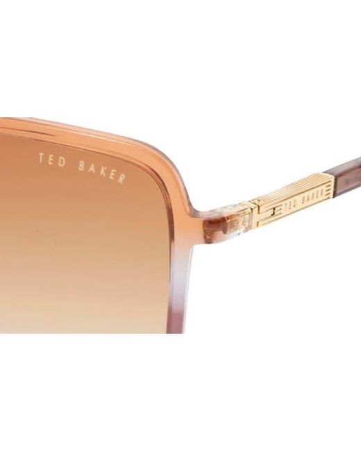 Ted Baker Brown 56Mm Gradient Square Sunglasses