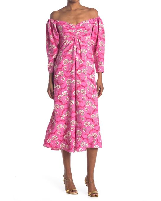 A.L.C. Pink Calley Floral Silk Blend Dress