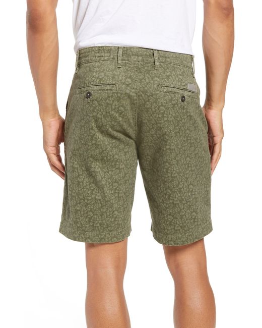 AG Jeans Green Flora Print Slim Fit Shorts for men