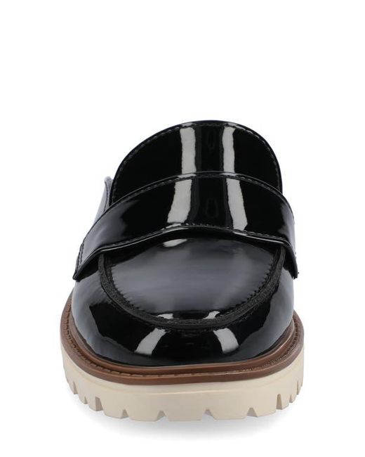 Journee Collection Black Miycah Lug Sole Platform Mule