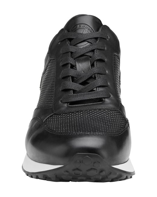Johnston & Murphy Black Briggs Perforated Sneaker for men