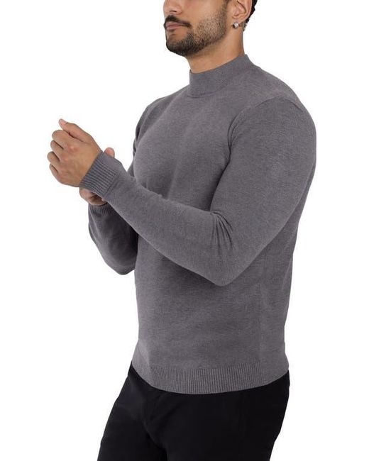 Xray Jeans Gray Mock Neck Knit Sweater for men