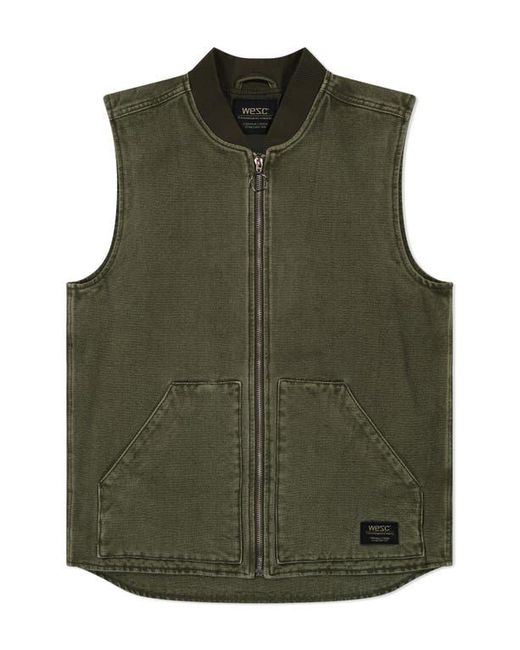 Wesc Green Canvas Workwear Vest for men