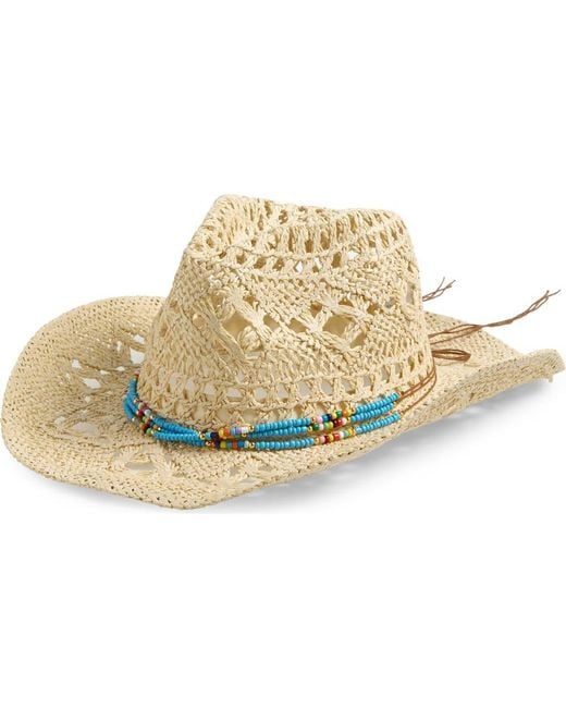 BP. Metallic Straw Cowboy Hat