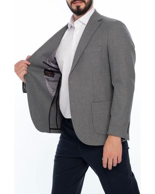 VELLAPAIS Gray Solid Sport Coat for men