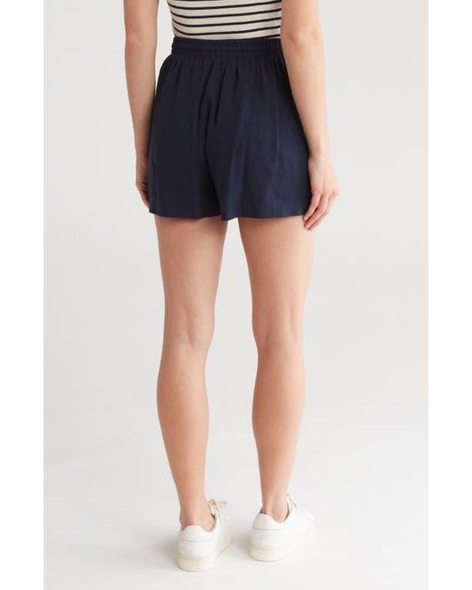 Splendid Blue Marseille Linen Blend Drawstring Shorts