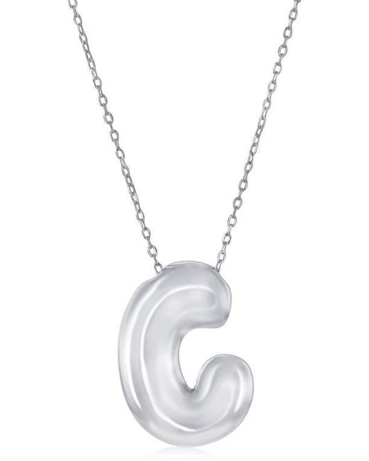 Simona Blue Bubble Initial Pendant Necklace