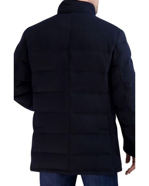 Cole Haan Black Padded Down Wool Blend Jacket for men