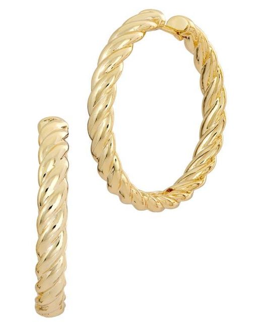 SAVVY CIE JEWELS Metallic Italian Like Twist Hoop Earrings