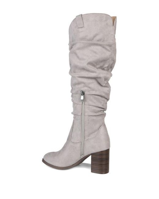 Journee Collection Gray Journee Aneil Ruched Tall Boot