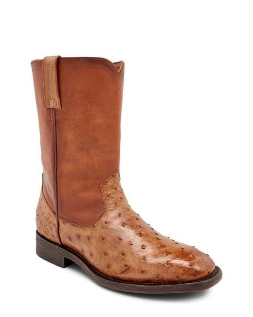 Frye Brown Weston Roper Leather Boot for men