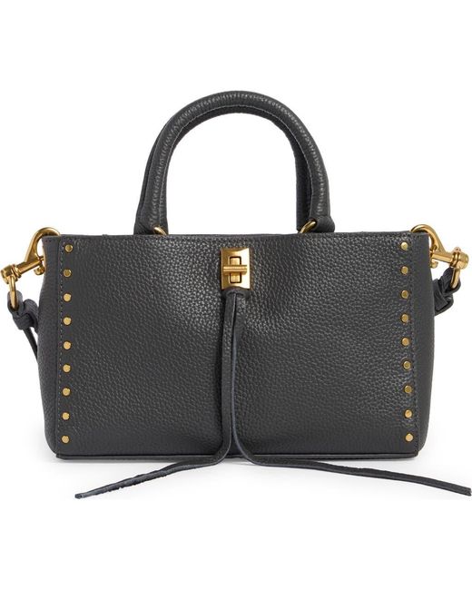 Rebecca Minkoff Black Darren Top Handle Leather Crossbody Bag