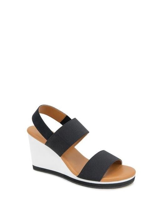 Andre Assous Blue Nikola Slingback Wedge Sandal