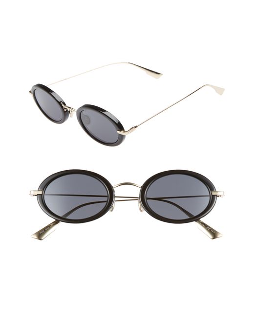 Dior White Christian Hypnotic2 46mm Round Sunglasses In Black/antireflective/gold At Nordstrom Rack