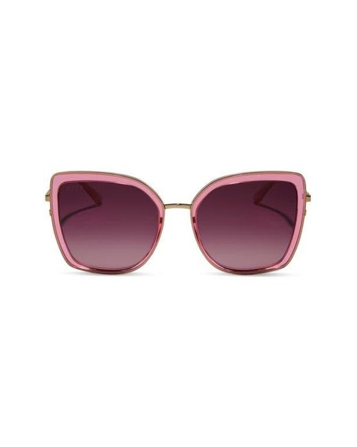 DIFF Purple Clarisse 57Mm Gradient Square Sunglasses