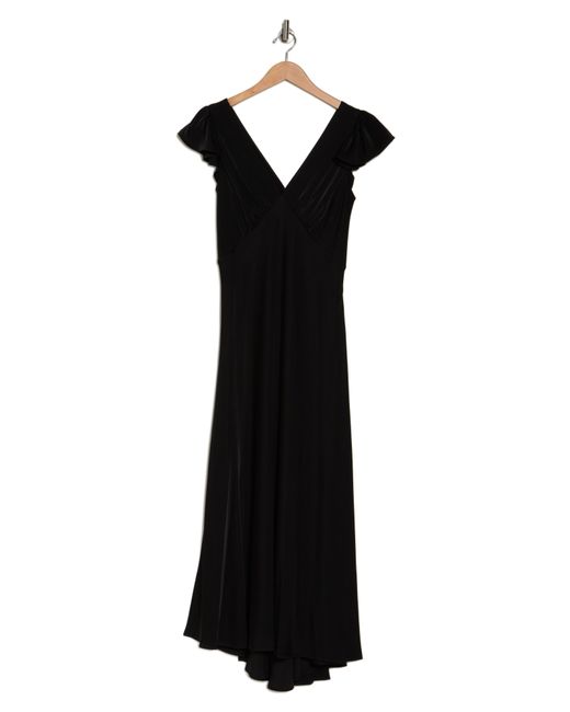 Calvin Klein Black Flutter Sleeve Maxi Dress