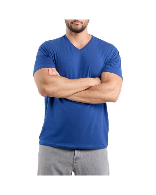 Xray Jeans Blue V-Neck Flex T-Shirt for men