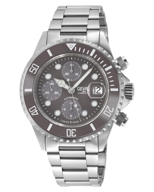 Gevril Gray Wall Street Bracelet Chronograph Watch for men