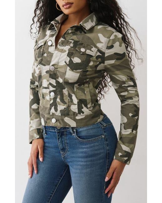 True Religion Gray Camo Shirt Jacket