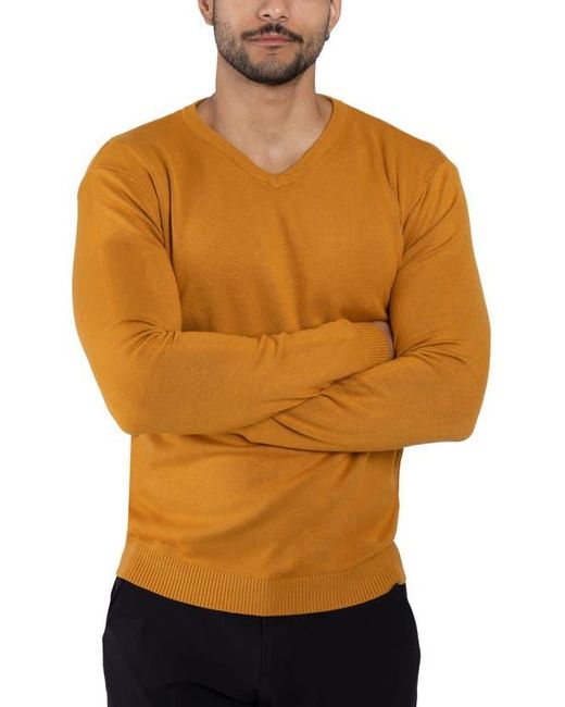 Xray Jeans Yellow Ribbed V-Neck Knit Sweater for men