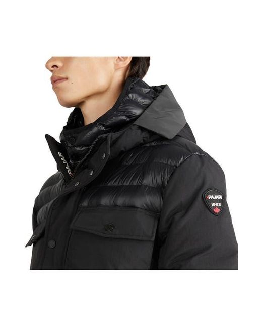 Pajar Black Mikkel Water Repellent Mixed Media 550 Fill Power Down Jacket for men