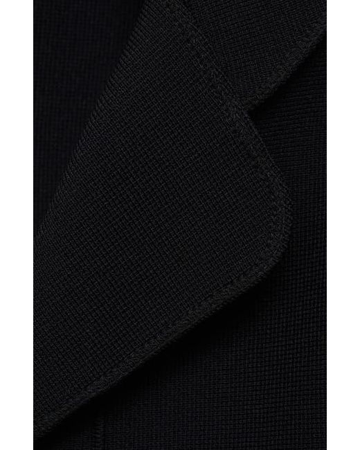 Mango Black Knit Jacket With Lapel Collar