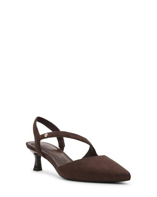 Anne Klein Brown Iman Pointed Toe Slingback Pump