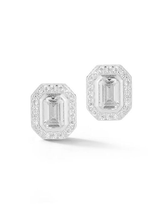 Glaze Jewelry Metallic Cubic Zirconia Halo Stud Earrings
