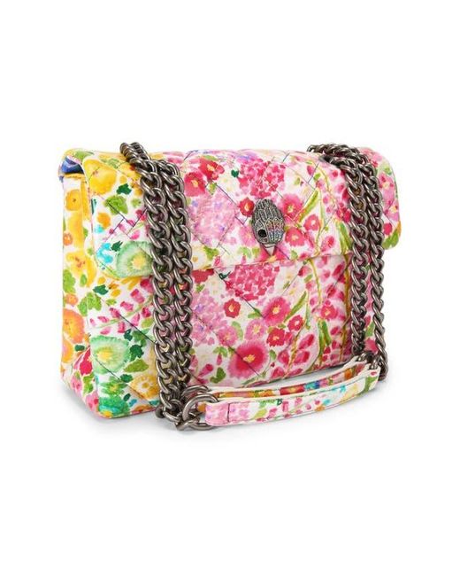 Kurt Geiger Pink Floral Couture Kensington Floral Quilted Leather Crossbody Bag