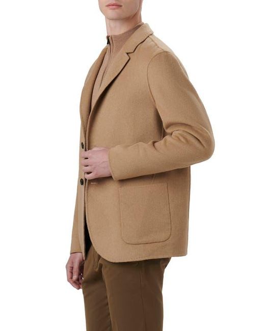 Bugatchi Brown Wool Blend Double Button Blazer for men