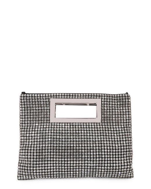 BERNESS White Rhinestone Rectangular Clutch