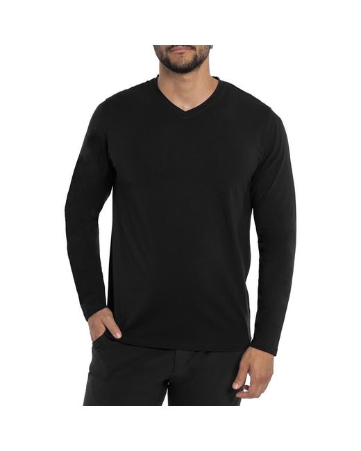 Xray Jeans Black V-Neck Long Sleeve T-Shirt for men
