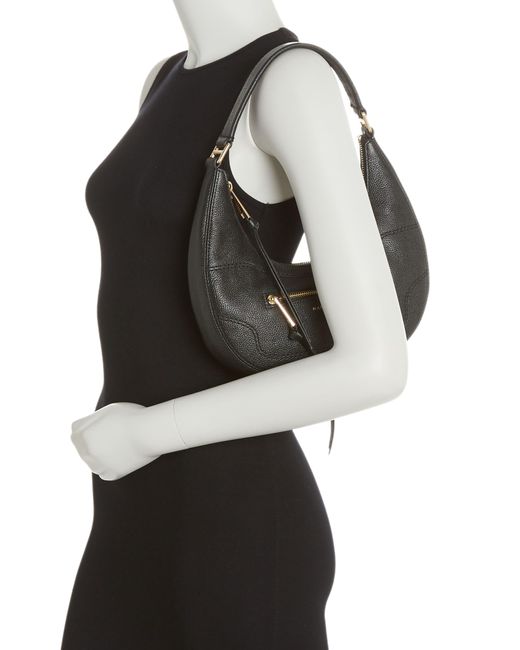 Marc Jacobs Black Small Leather Crescent Shoulder Bag