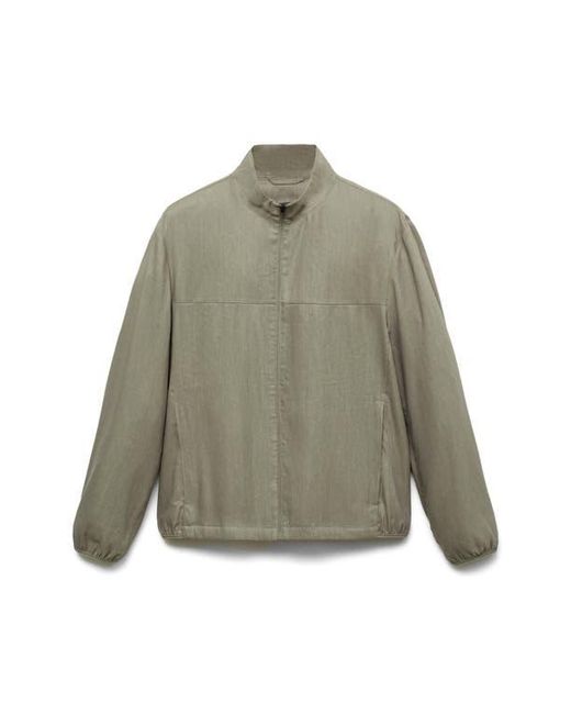 Mango Green Linen Blend Jacket for men