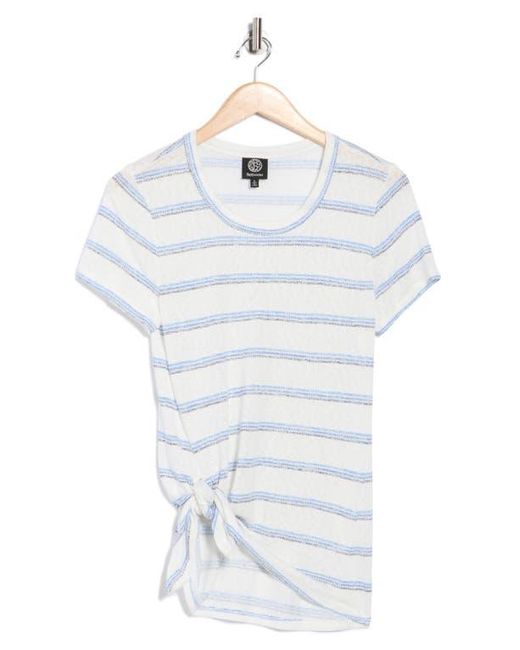 Bobeau White Caty Stripe Side Tie T-Shirt