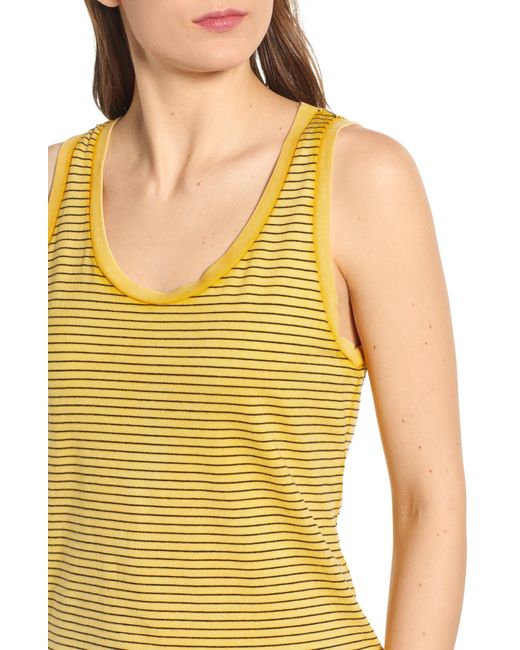 AG Jeans Blue Cambria Stripe Fitted Tank