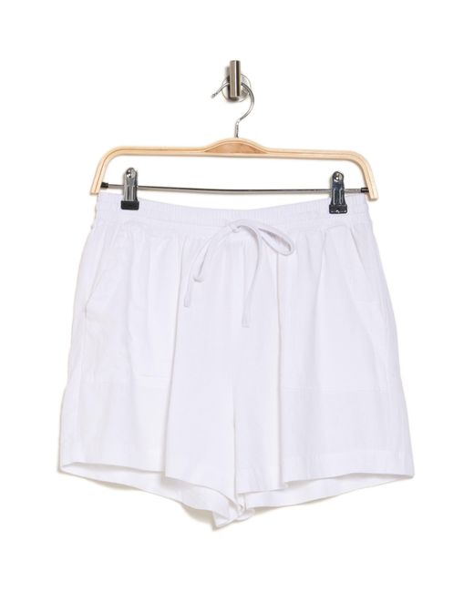 Splendid White Marseille Linen Blend Drawstring Shorts