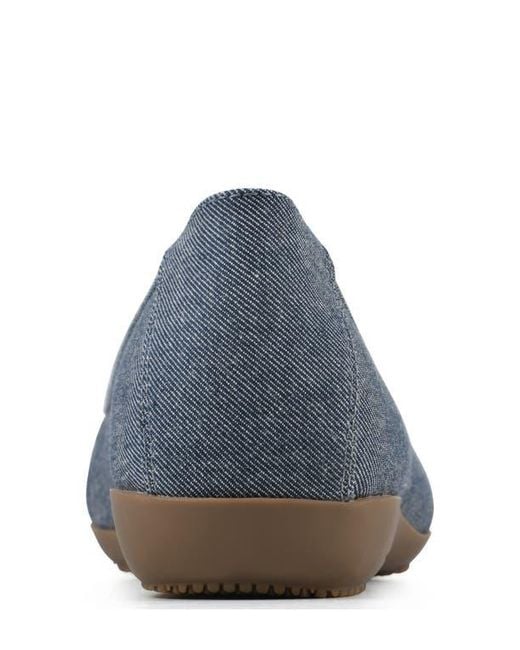 White Mountain Blue Chain Detail Slip-On Flats