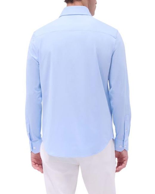 Bugatchi Blue Devon Ooohcotton Button-Up Shirt for men