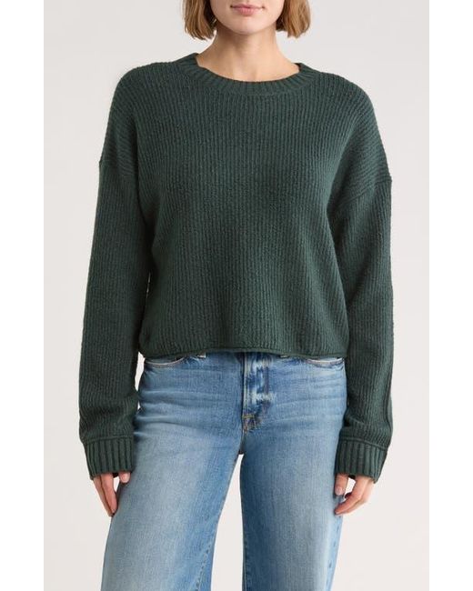 Abound Green Cozy Crew Pullover Sweater