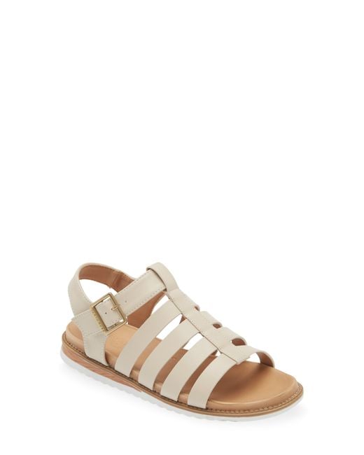 Taryn Rose Natural Strappy Buckle Sandal