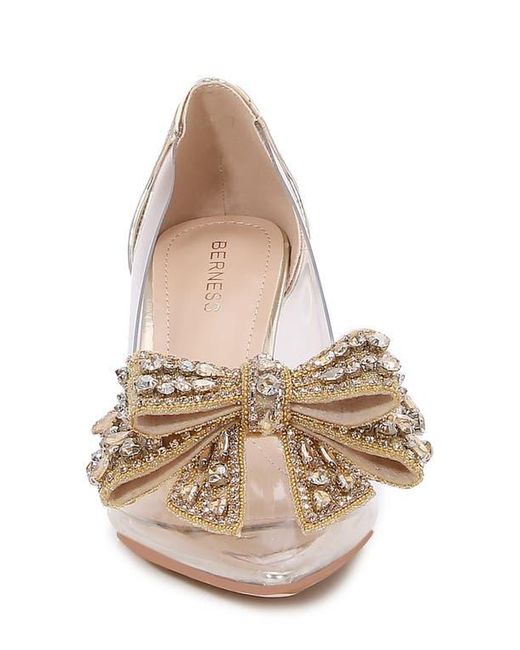 BERNESS Metallic Nala Rhinestone Clear Pump