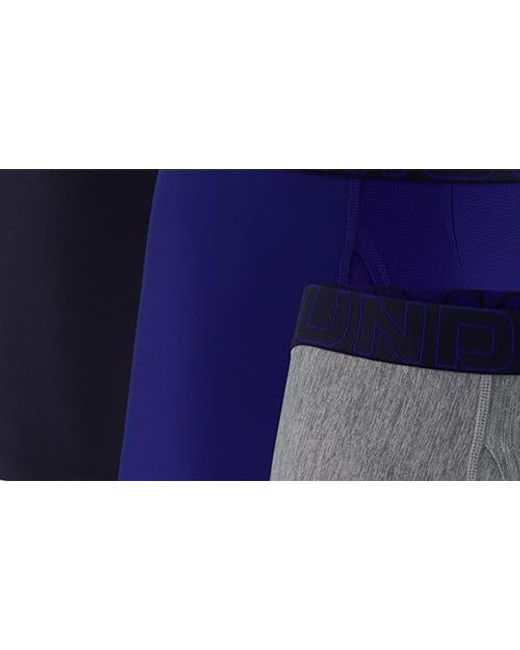Under Armour Blue Performance Tech 3-Pack Boxer Briefs for men