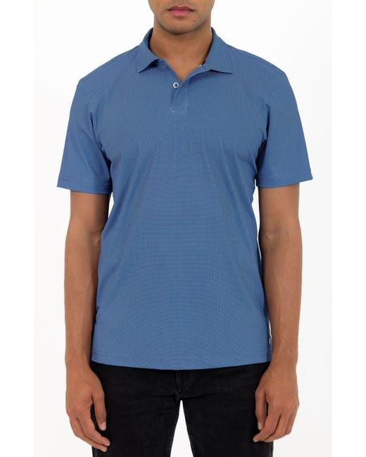 PINOPORTE Blue Short Sleeve Stretch Polo for men