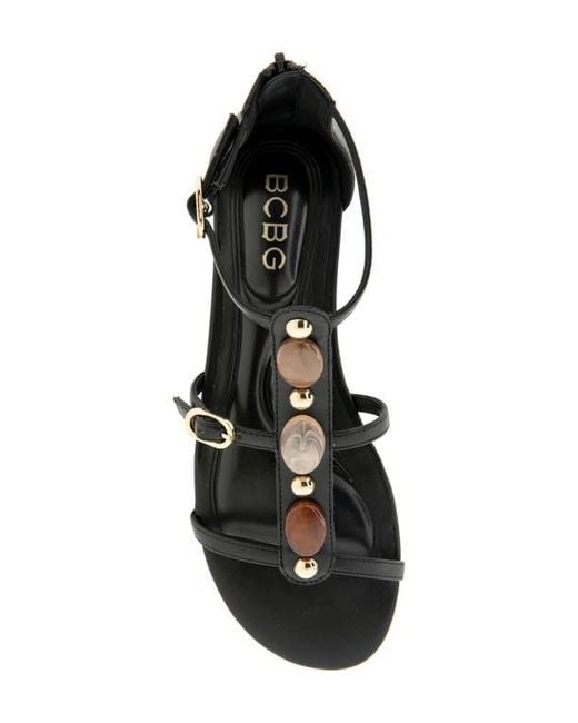 BCBGeneration Black Paulee T-Strap Sandal