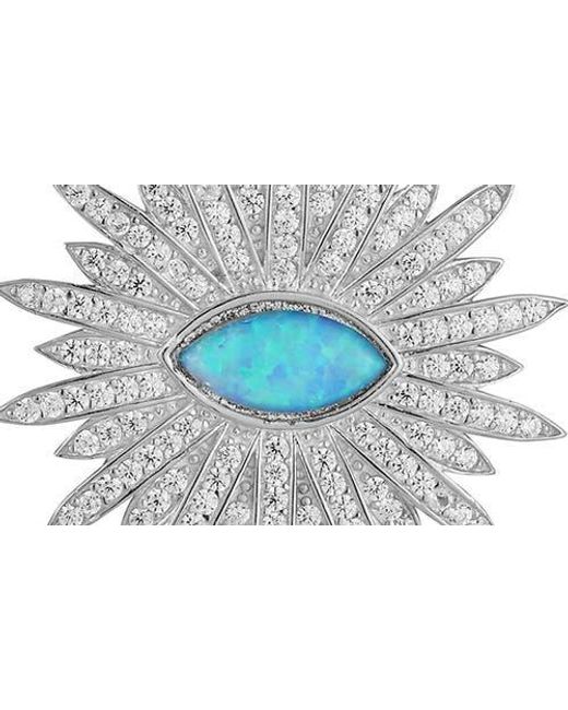 Sphera Milano Blue Cubic Zirconia & Synthetic Opal Disc Pendant Necklace