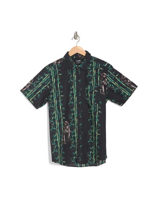 Hurley Green Print Cotton Button-up Shirt for men