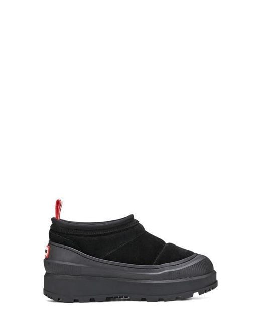 Hunter Black Askern Waterproof Suede Platform Bootie