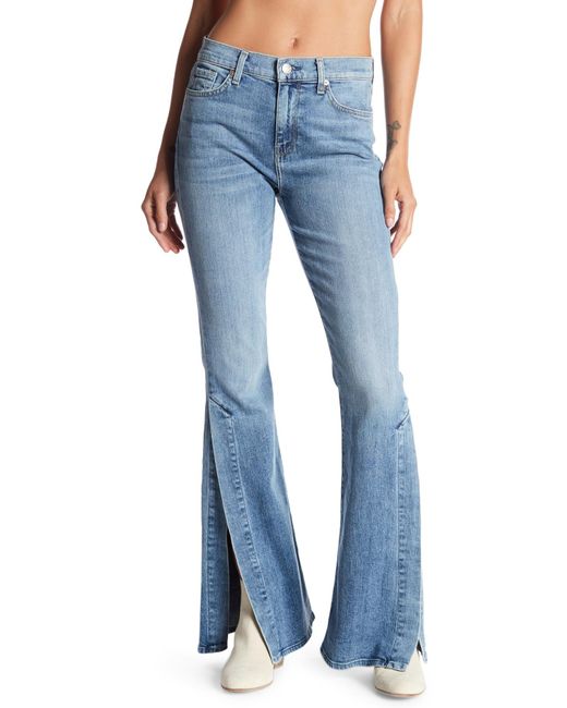 Flare jeans with slit sales